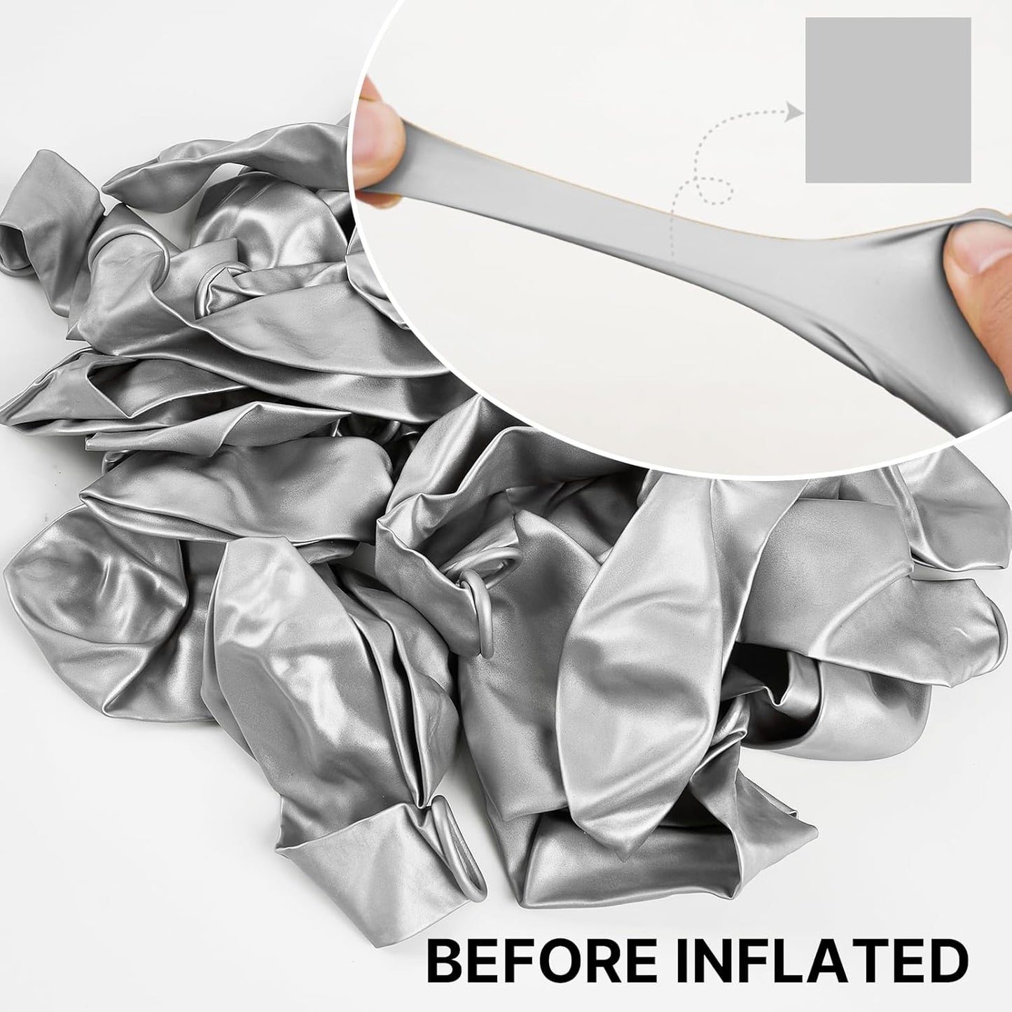 Metallic Silver Balloons, 50 Pcs 12 Inch Silver Metallic Balloons, Silver Balloons for Balloon Garland or Arch as Wedding Decorations, Birthday Decorations, Party Decorations, Silver-G102