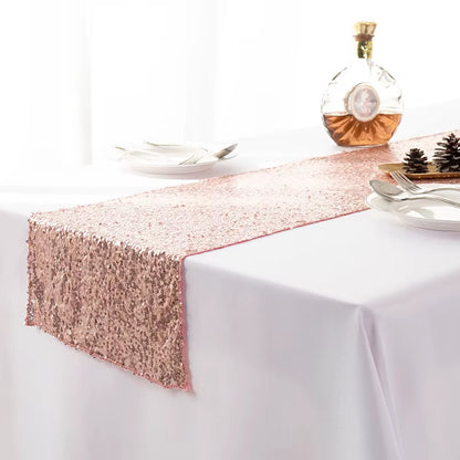 Red Sequin Table Runner for Wedding Decoration Bridal Baby Shower Thanksgiving Christmas Halloween Birthday Party Event Supplies