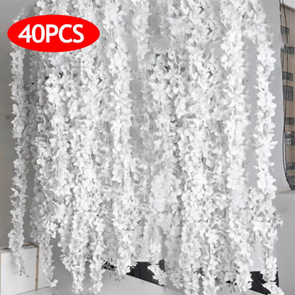 Artificial Silk Wisteria Flowers, Fake Plants, Garland, Rattan, Wedding Supplies, Home Decoration