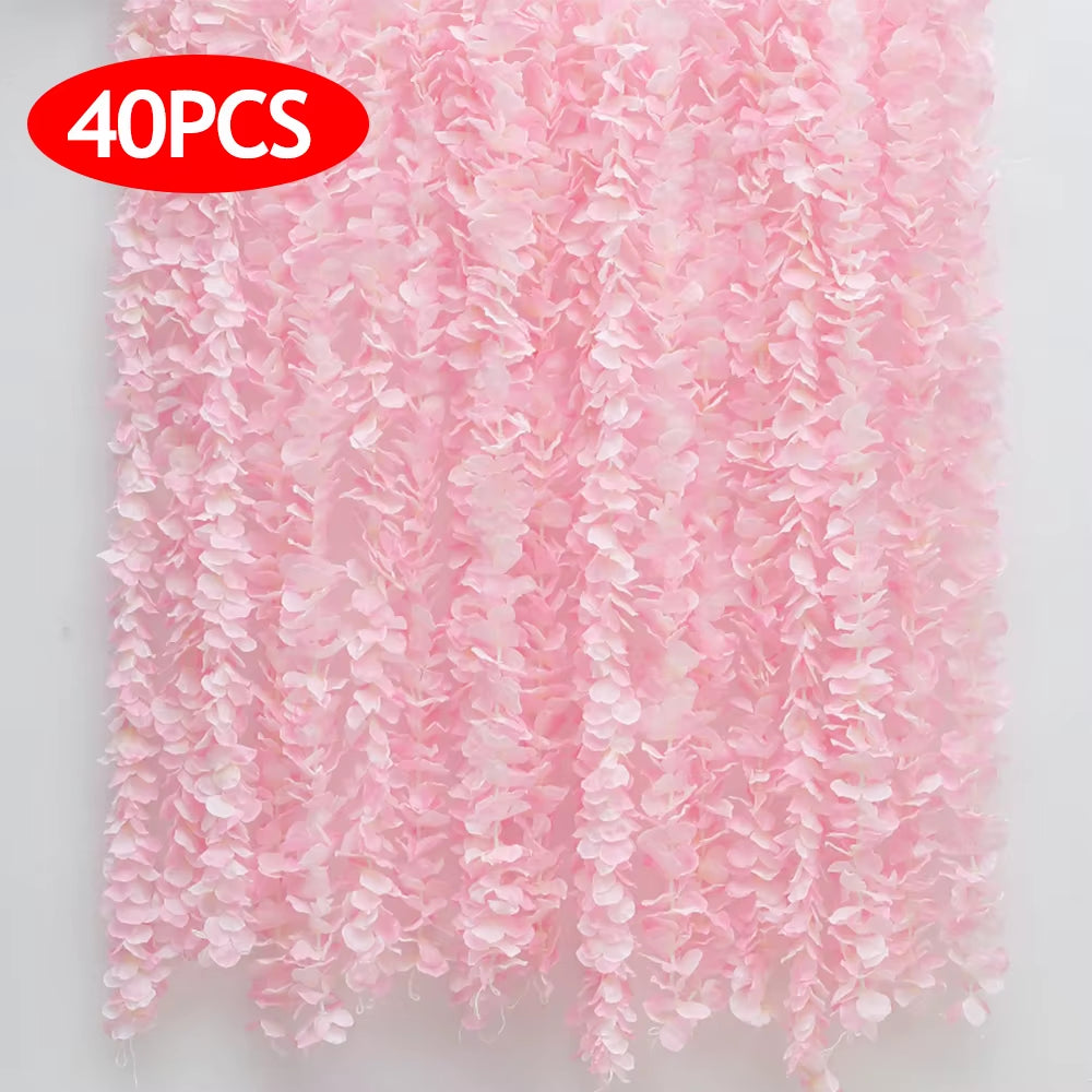 Artificial Silk Wisteria Flowers, Fake Plants, Garland, Rattan, Wedding Supplies, Home Decoration