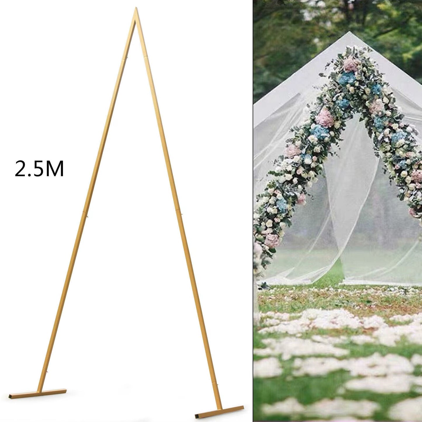 Modern Gold Metal Triangle Metal Arch Backdrop Stand Wedding Party Decorations