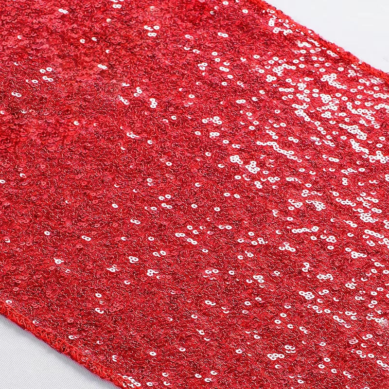 Red Sequin Table Runner for Wedding Decoration Bridal Baby Shower Thanksgiving Christmas Halloween Birthday Party Event Supplies