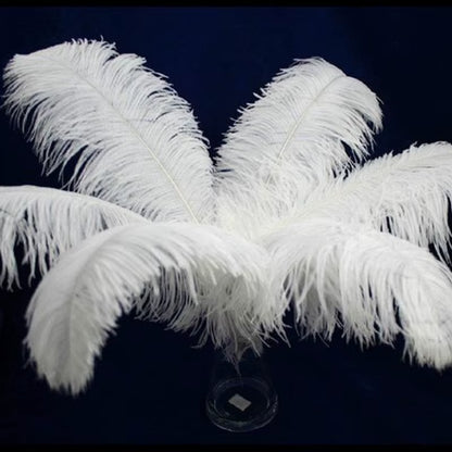 Wholesale 10Pcs/Lot Elegant White Ostrich Feathers 15-75Cm for Craft Wedding Party Supplies Carnival Dancer Decoration Plumages