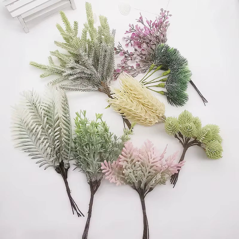 Artificial Plastic Plants Floristics for Diy Wedding Decorative Flowers Wreath Needlework Brooch Home Decor Christmas Garland