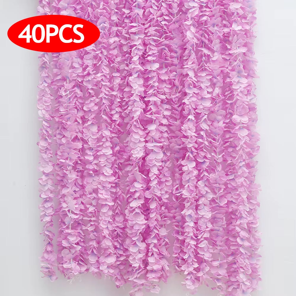 Artificial Silk Wisteria Flowers, Fake Plants, Garland, Rattan, Wedding Supplies, Home Decoration